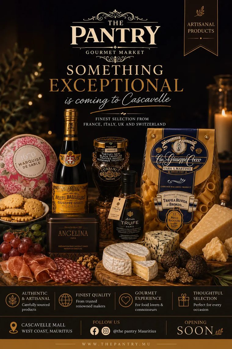 The Pantry, Mauritius gourmet market — product poster